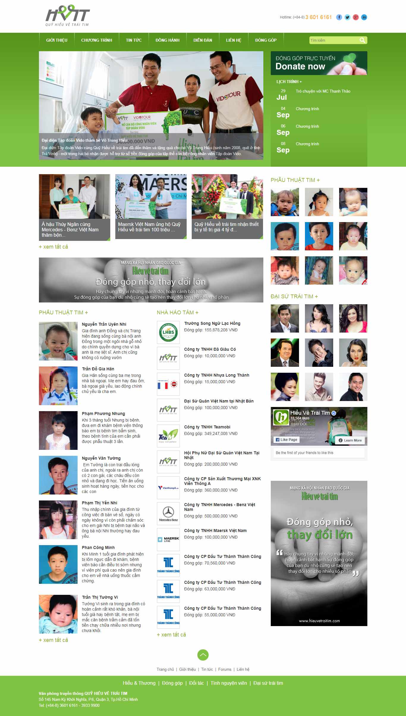 Thiết kế trang Web từ thiện - hieuvetraitim.org