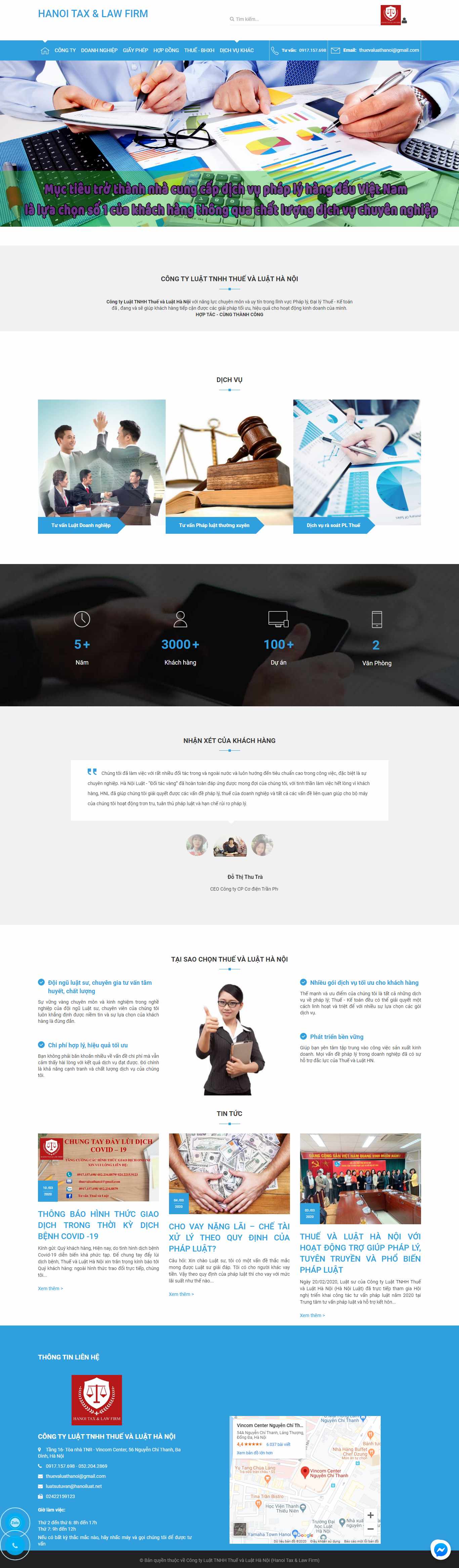 Thiết kế trang Web công ty luật - www.hanoiluat.net