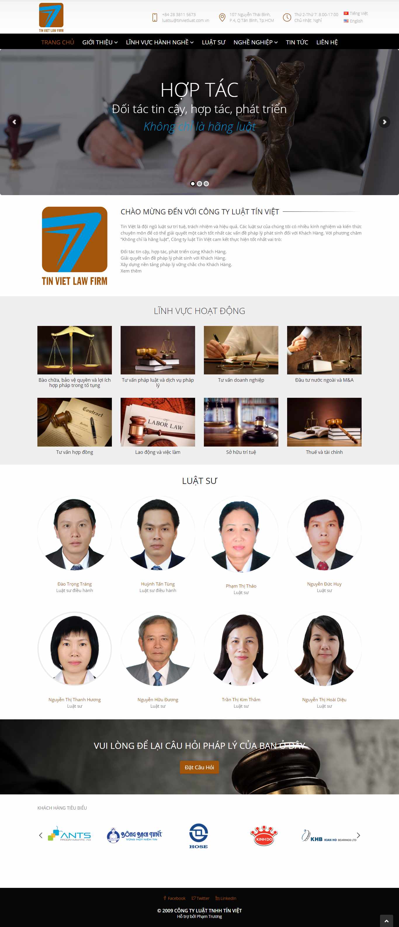 Thiết kế trang Web công ty luật - www.tinvietluat.com.vn