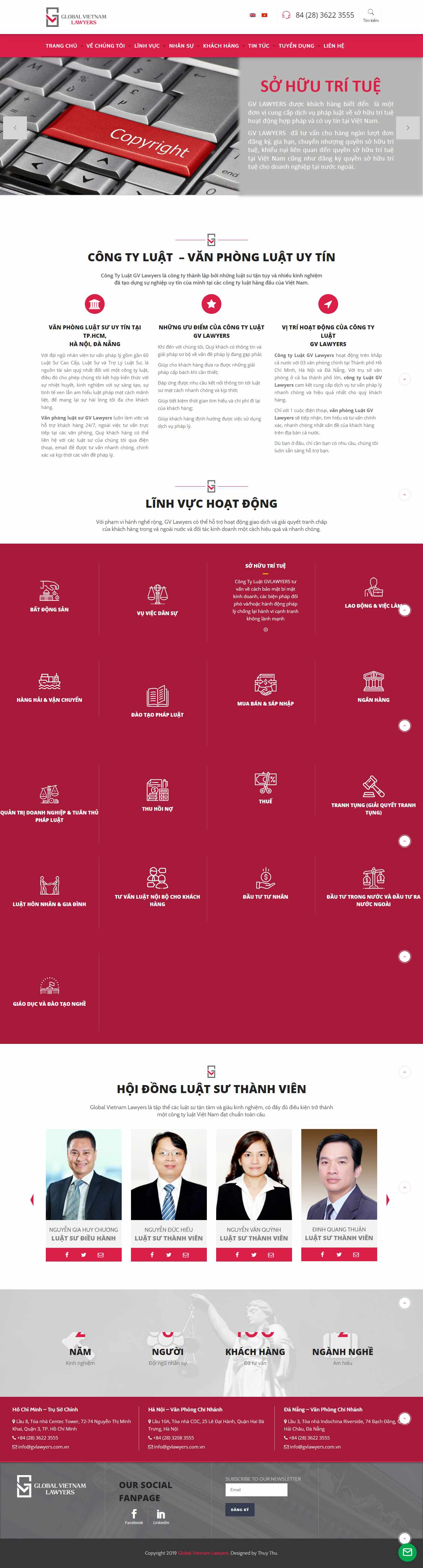 Thiết kế trang Web công ty luật - gvlawyers.com.vn