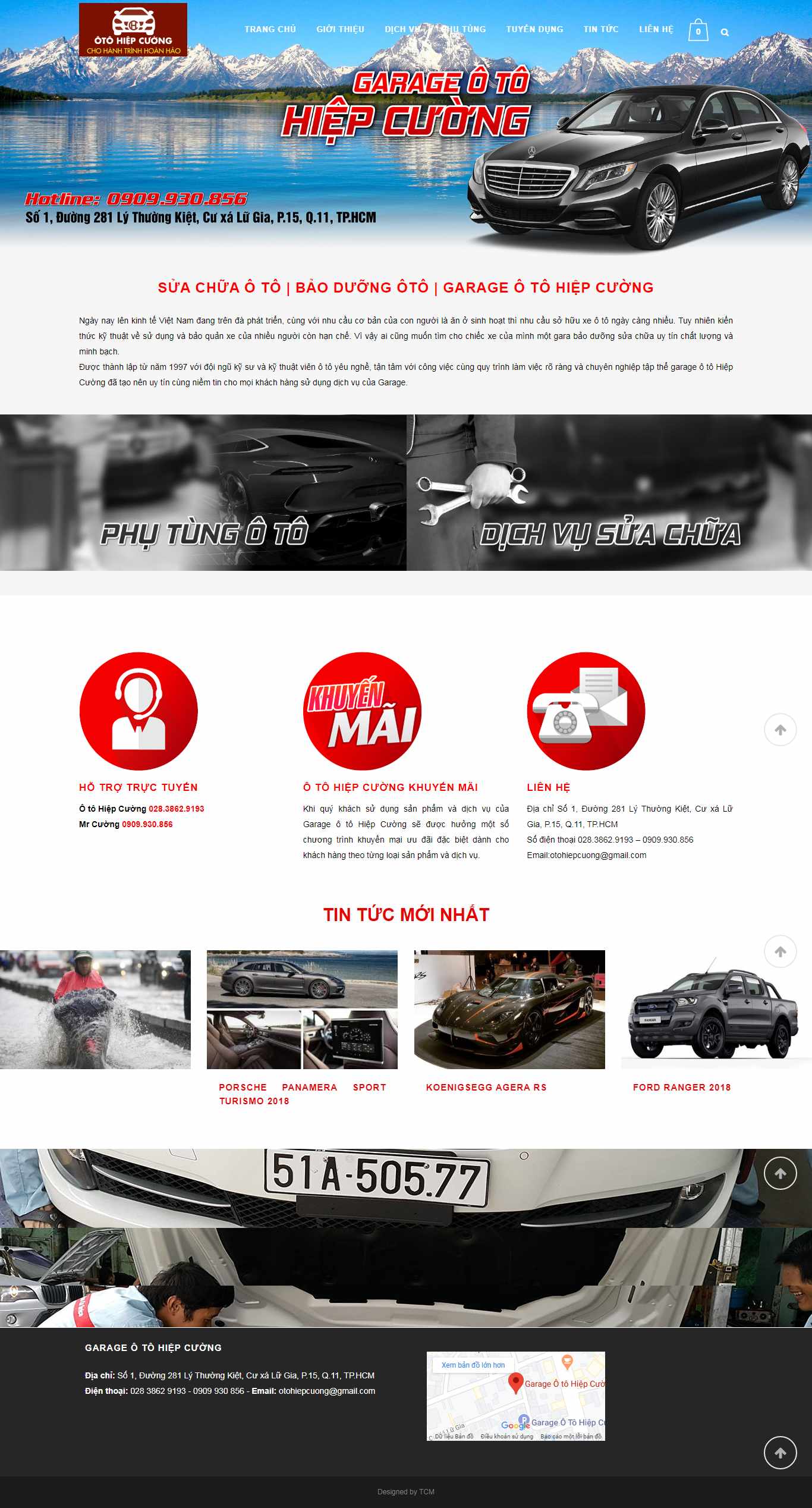 Thiết kế trang Web gara ô tô - otohiepcuong.com