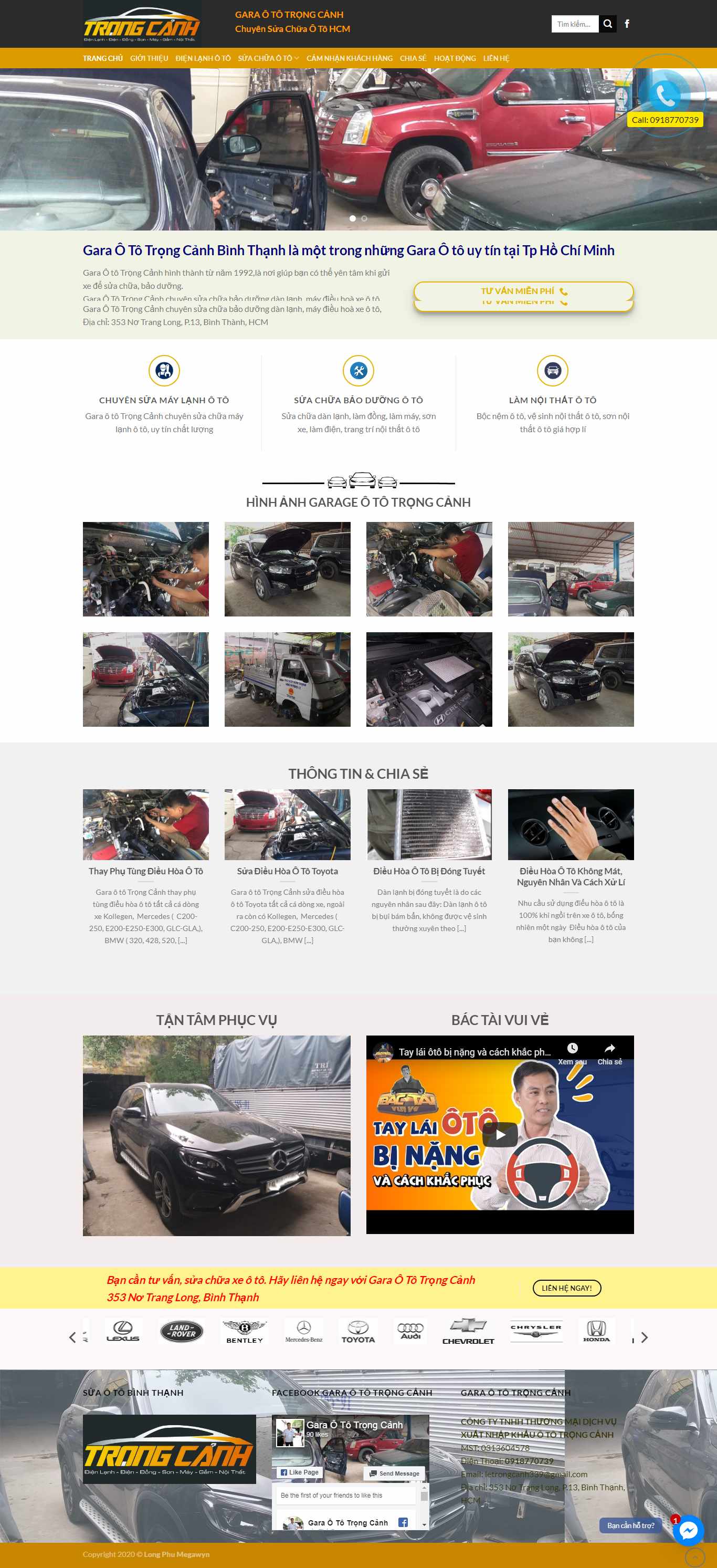 Thiết kế trang Web gara ô tô - ototrongcanh.com