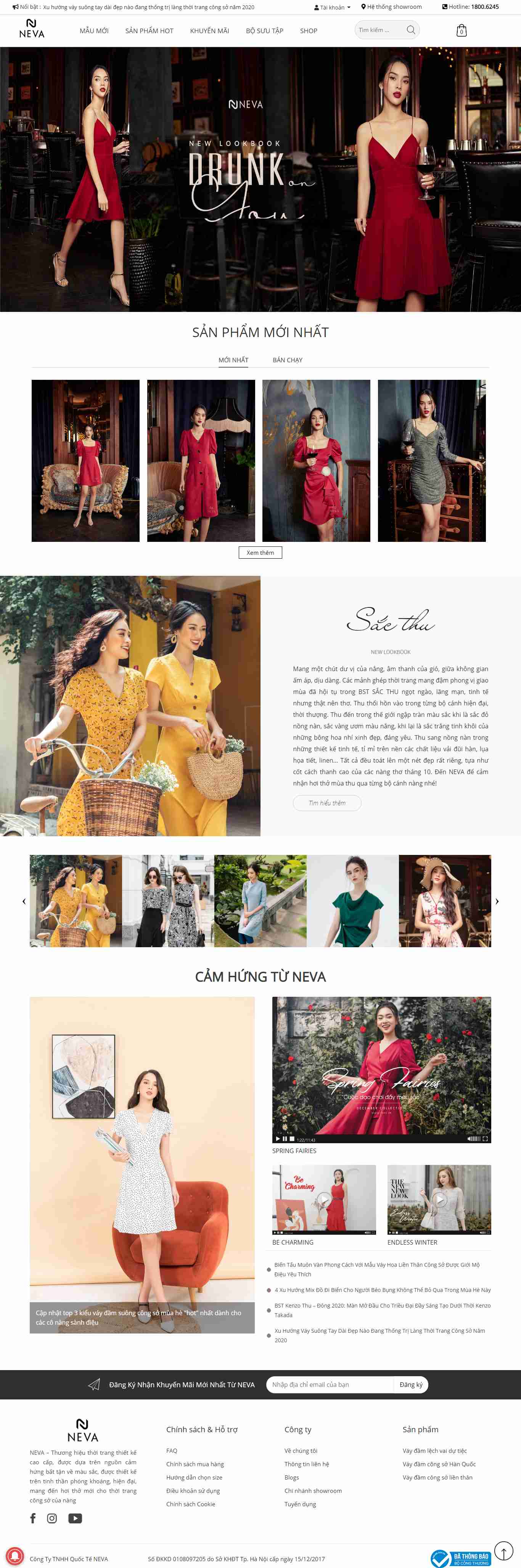 Thiết kế trang Web shop thời trang - neva.vn