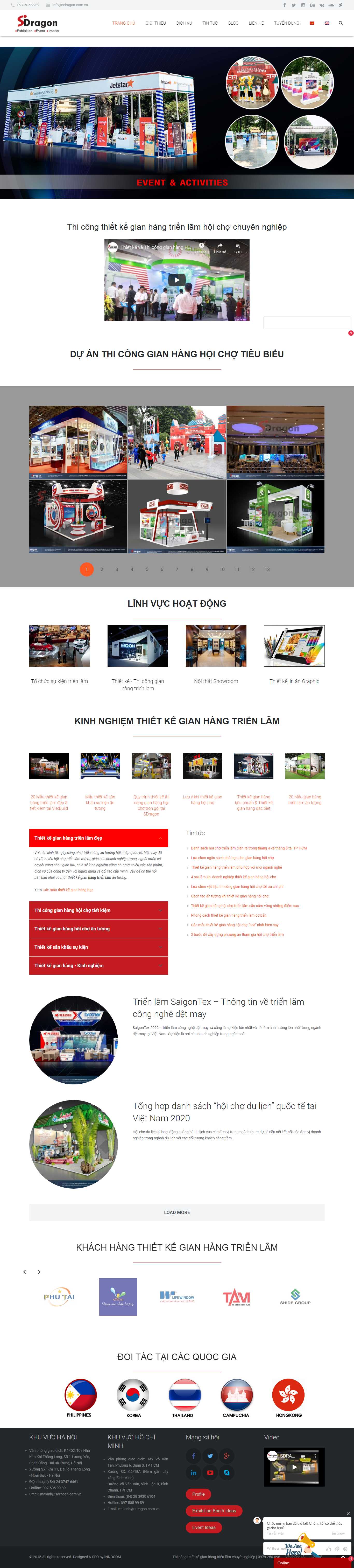 Thiết kế trang Web gian hàng - sdragon.com.vn