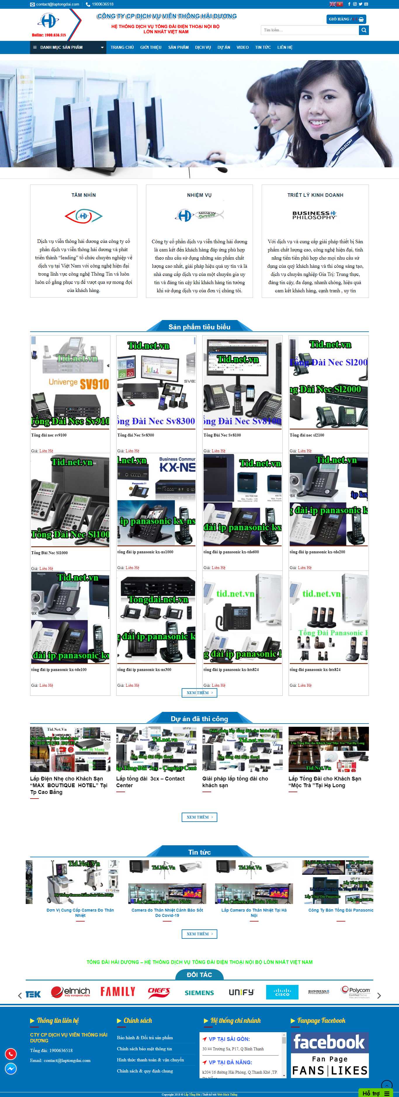 Thiết kế trang Web lắp tổng đài - tid.net.vn