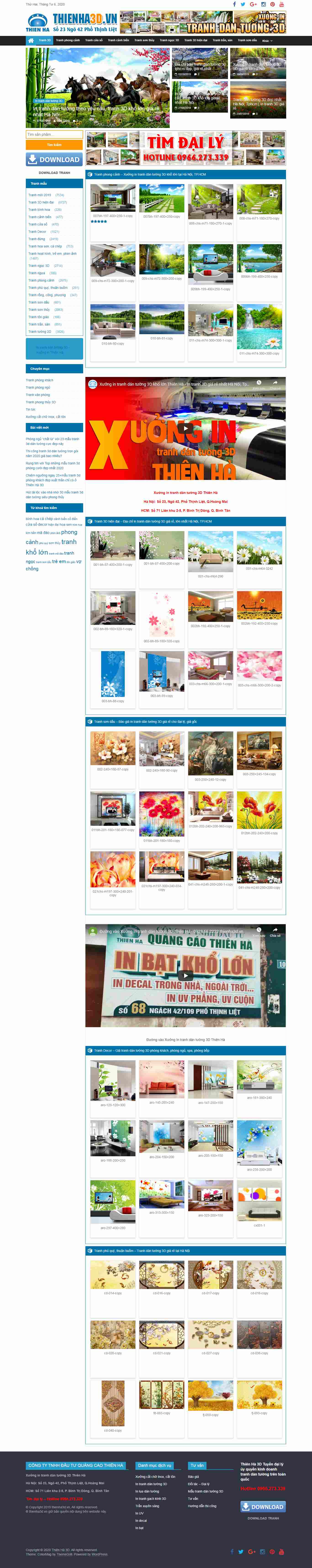 Thiết kế trang Web tranh 3d - thienha3d.vn