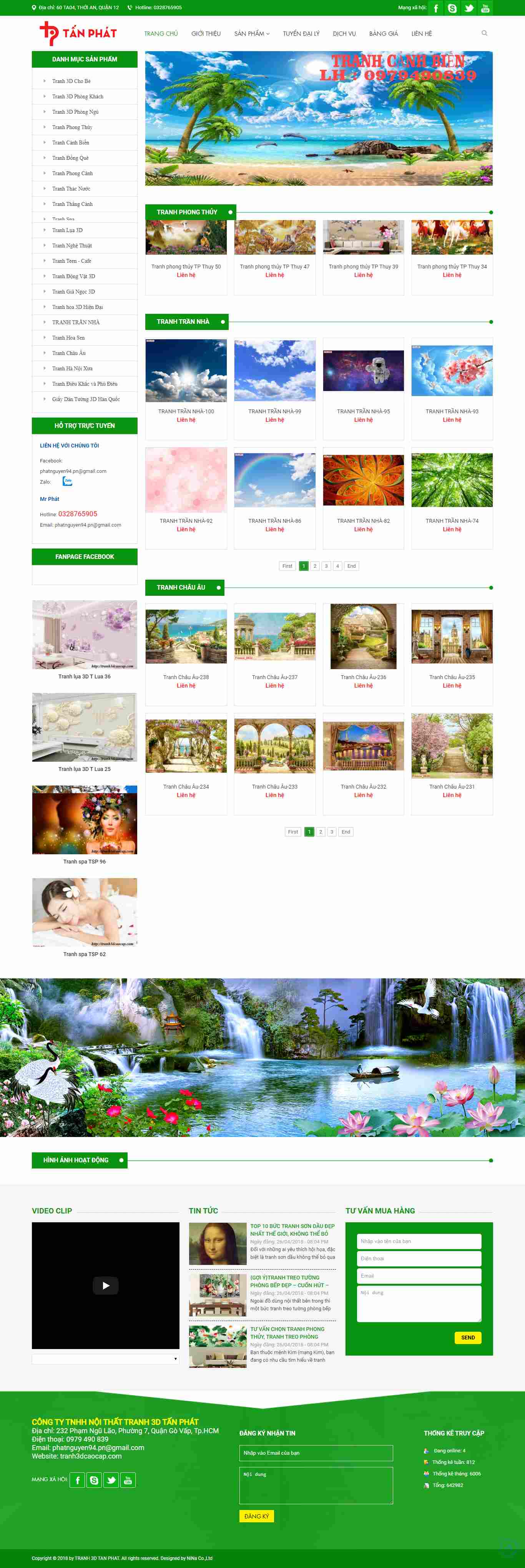 Thiết kế trang Web tranh 3d - tranh3dcaocap.com