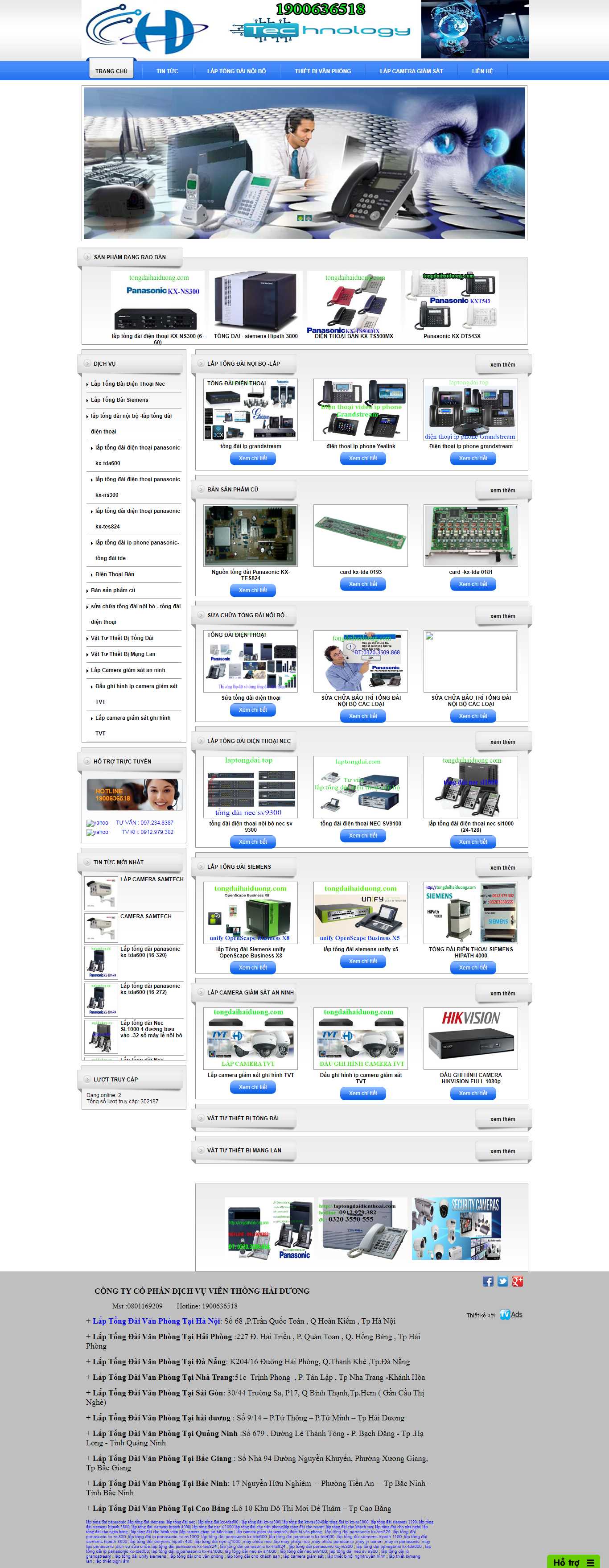 Thiết kế trang Web lắp tổng đài - tongdaihaiduong.com