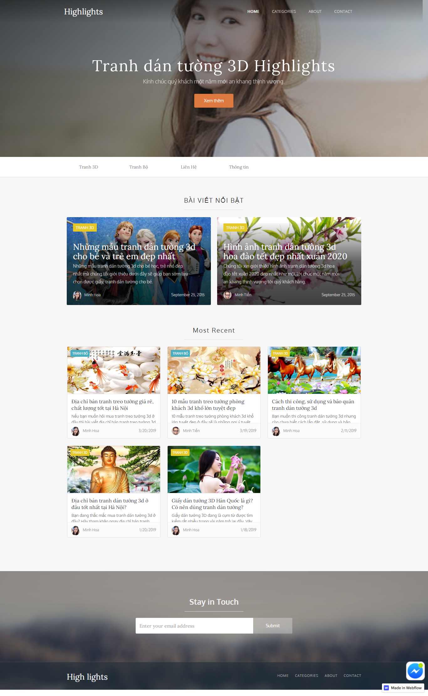 Thiết kế trang Web tranh 3d - tranhdantuong3d.webflow.io