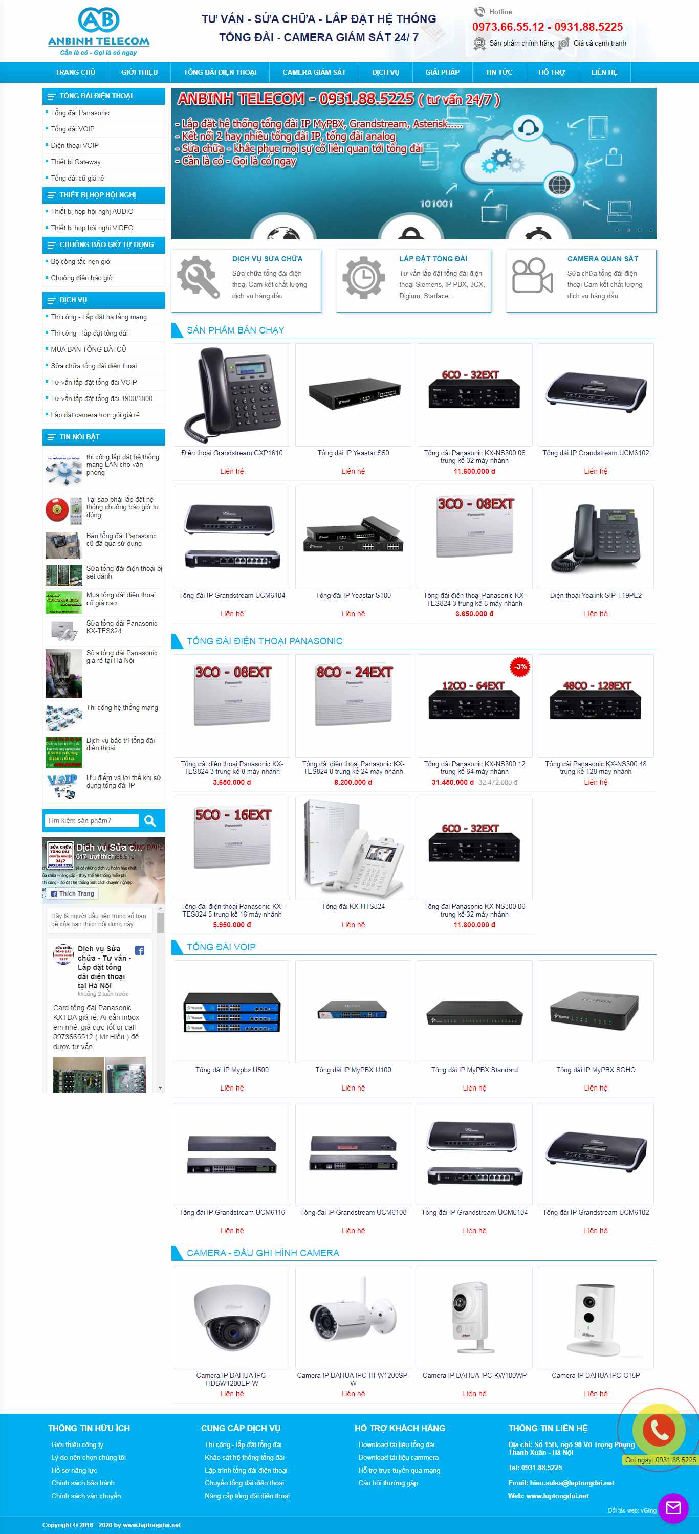 Thiết kế trang Web lắp tổng đài - laptongdai.net