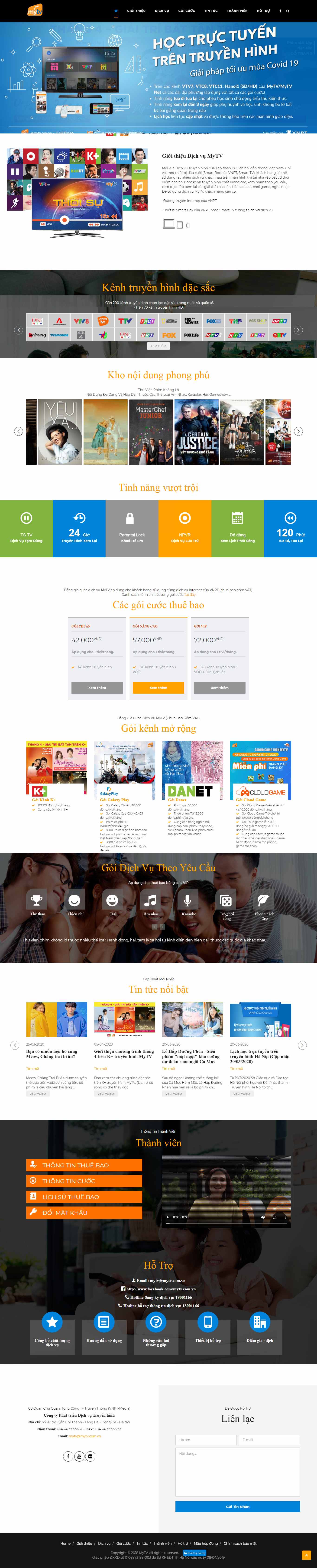 Thiết kế trang Web truyền hình - mytv.com.vn