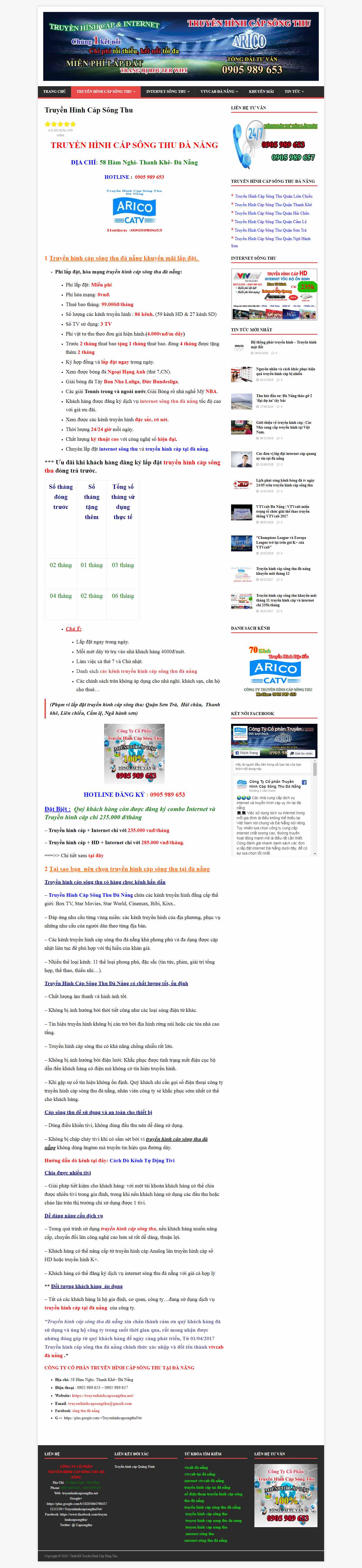 Thiết kế trang Web truyền hình - truyenhinhcapsongthu.net