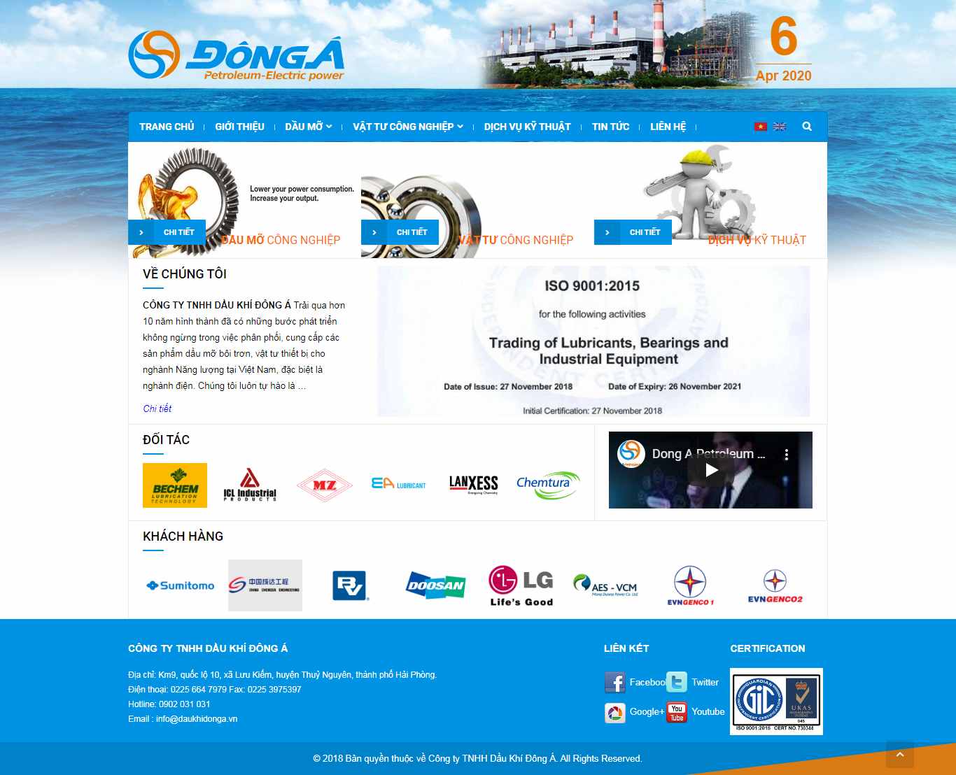 Thiết kế trang Web dầu khí - daukhidonga.vn