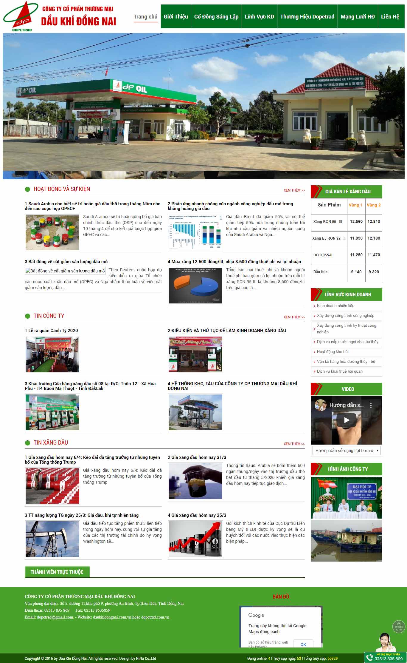 Thiết kế trang Web dầu khí - daukhidongnai.com.vn