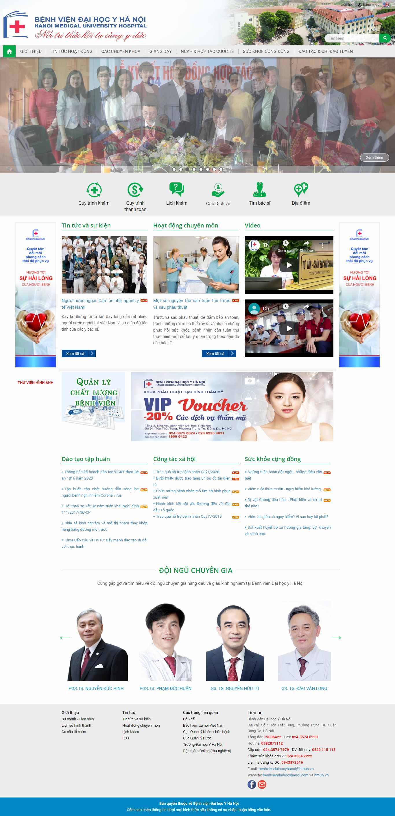 Thiết kế trang Web bệnh viện - benhviendaihocyhanoi.com