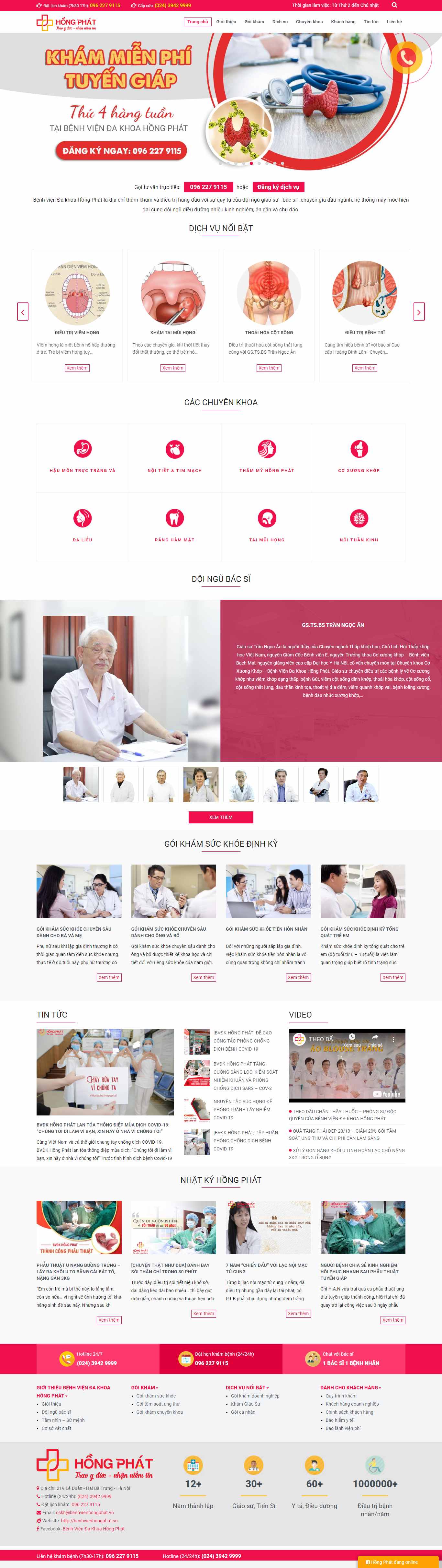 Thiết kế trang Web bệnh viện - benhvienhongphat.vn