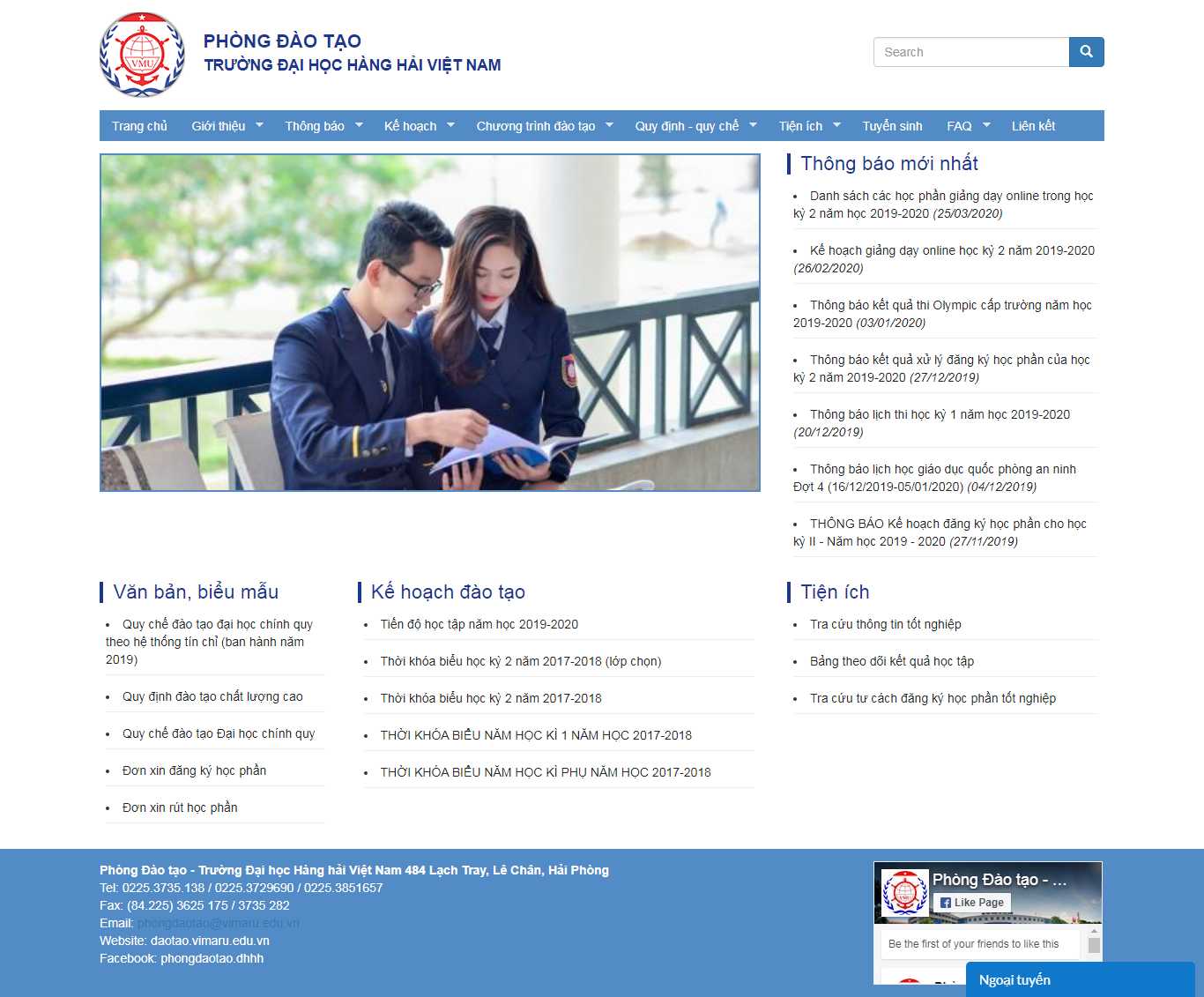 Thiết kế trang Web đào tạo - daotao.vimaru.edu.vn