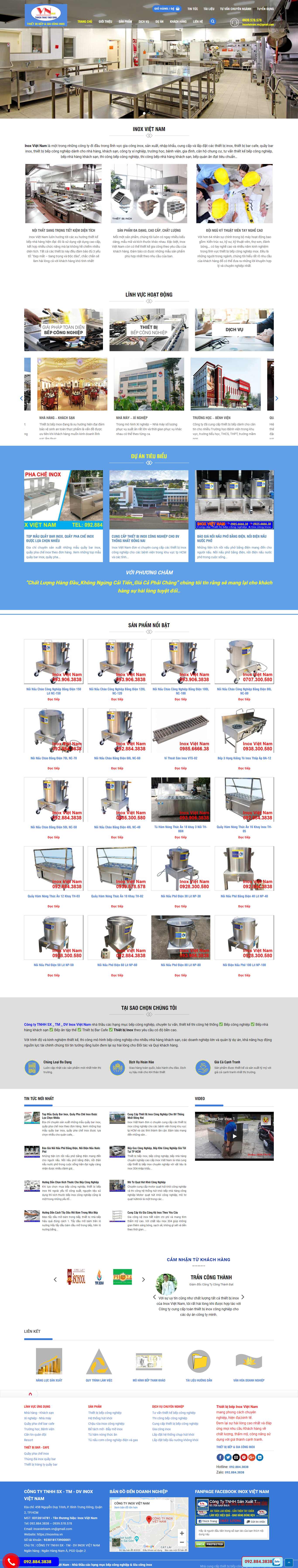 Thiết kế trang Web đồ dùng inox - inoxvina.vn