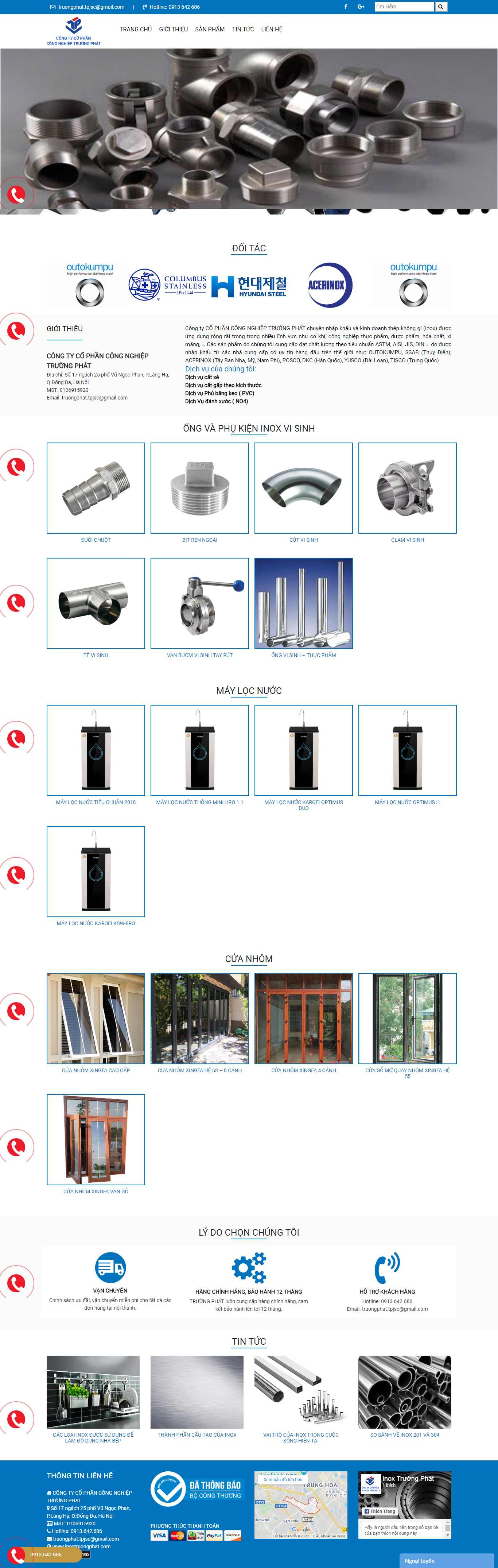 Thiết kế trang Web đồ dùng inox - inoxtruongphat.com