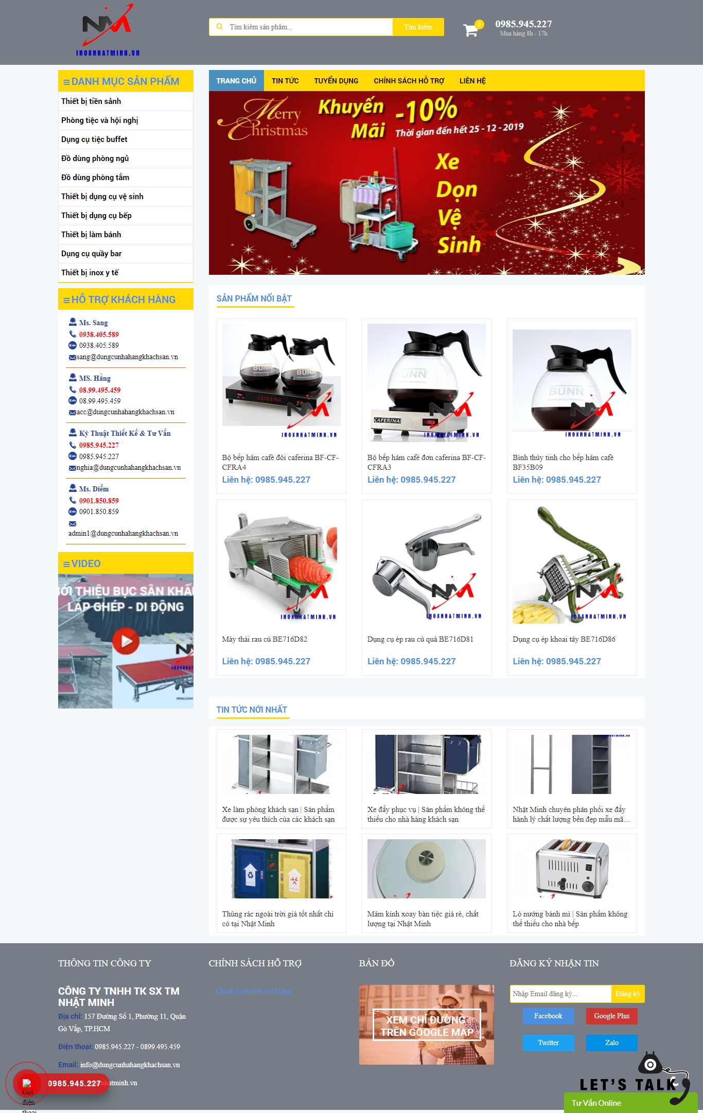 Thiết kế trang Web đồ dùng inox - inoxnhatminh.vn