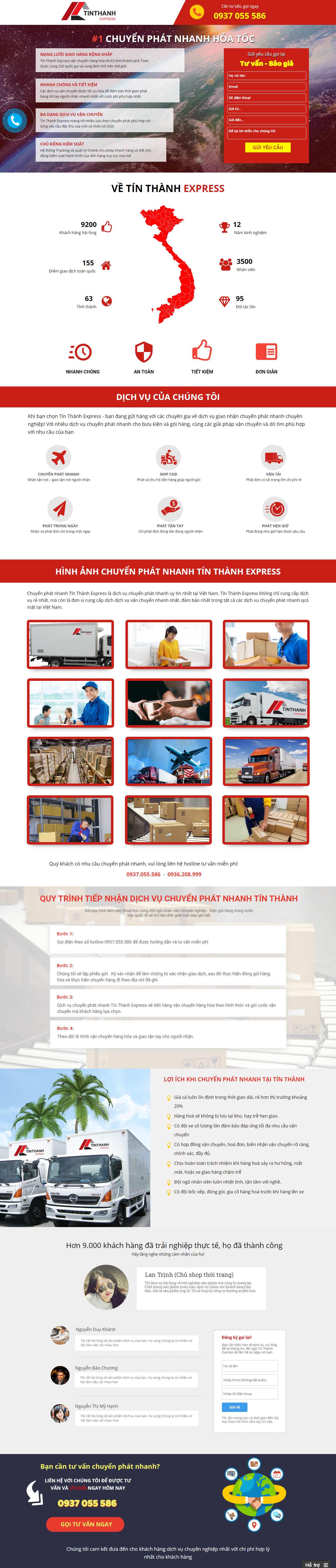 Thiết kế trang Web chuyển phát nhanh - www.buuchinhtinthanh.com