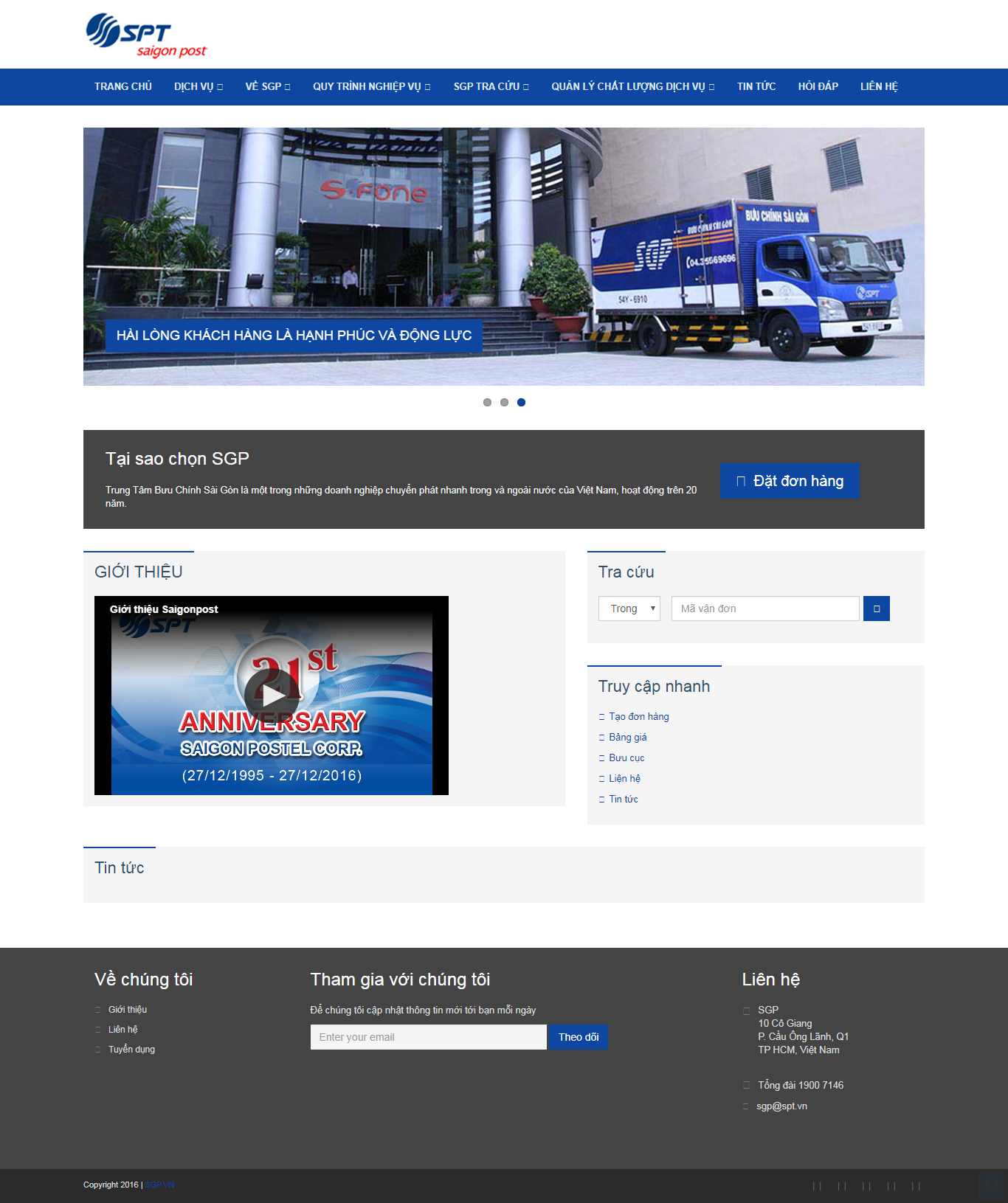 Thiết kế trang Web chuyển phát nhanh - saigonpost.vn