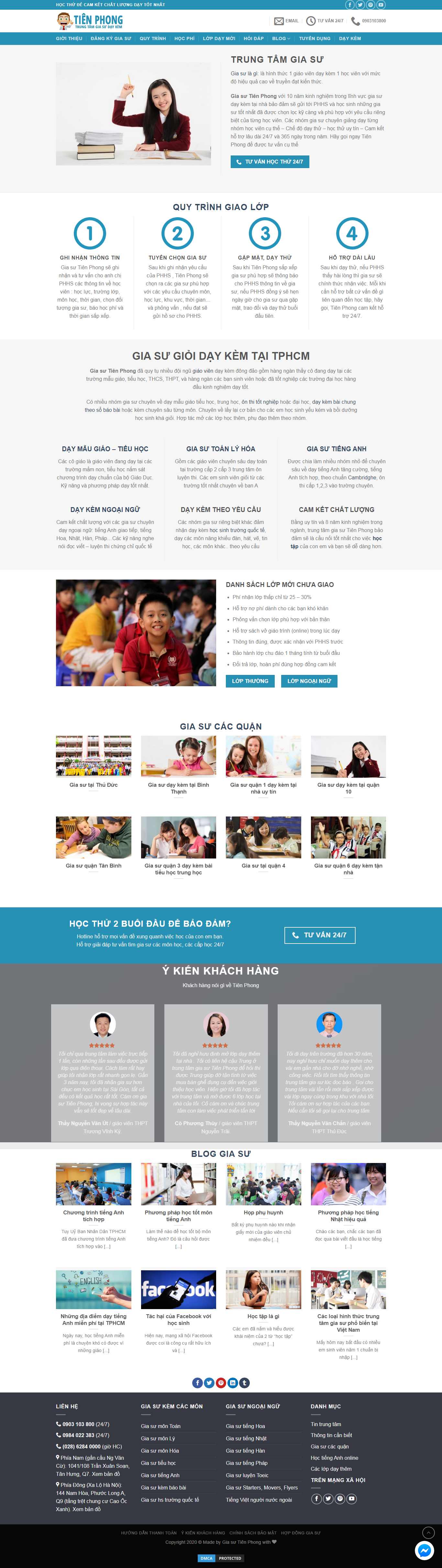 Thiết kế trang Web gia sư - giasutienphong.com.vn