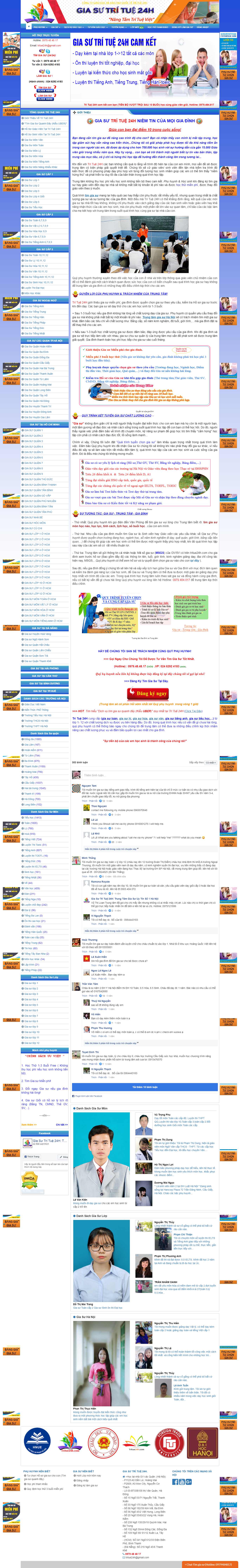 Thiết kế trang Web gia sư - tritue24h.com