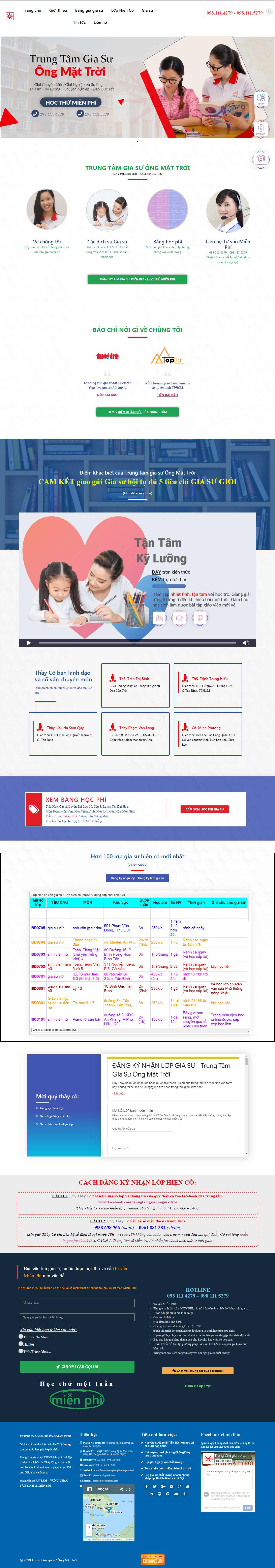Thiết kế trang Web gia sư - giasuongmattroi.com
