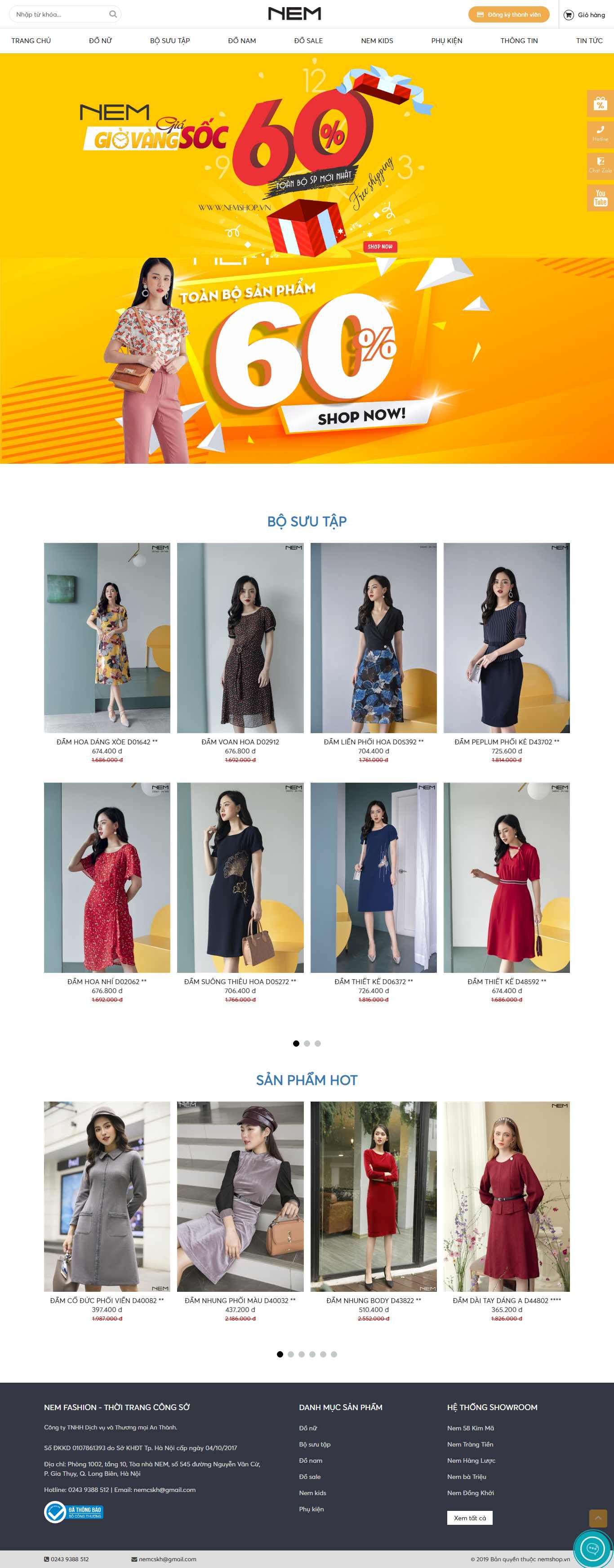 Thiết kế trang Web thời trang công sở - nemshop.vn
