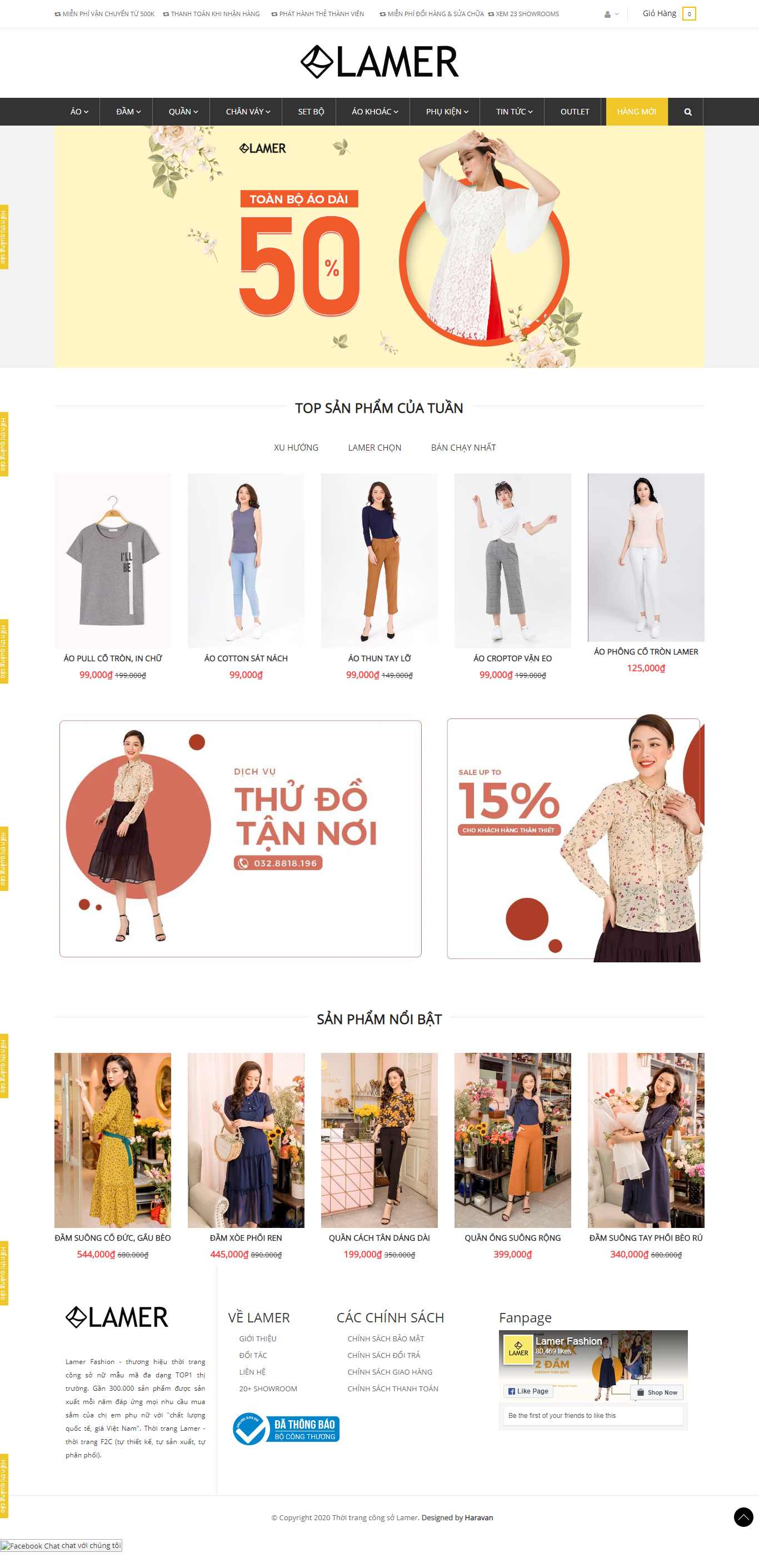 Thiết kế trang Web thời trang công sở - lamerfashion.com