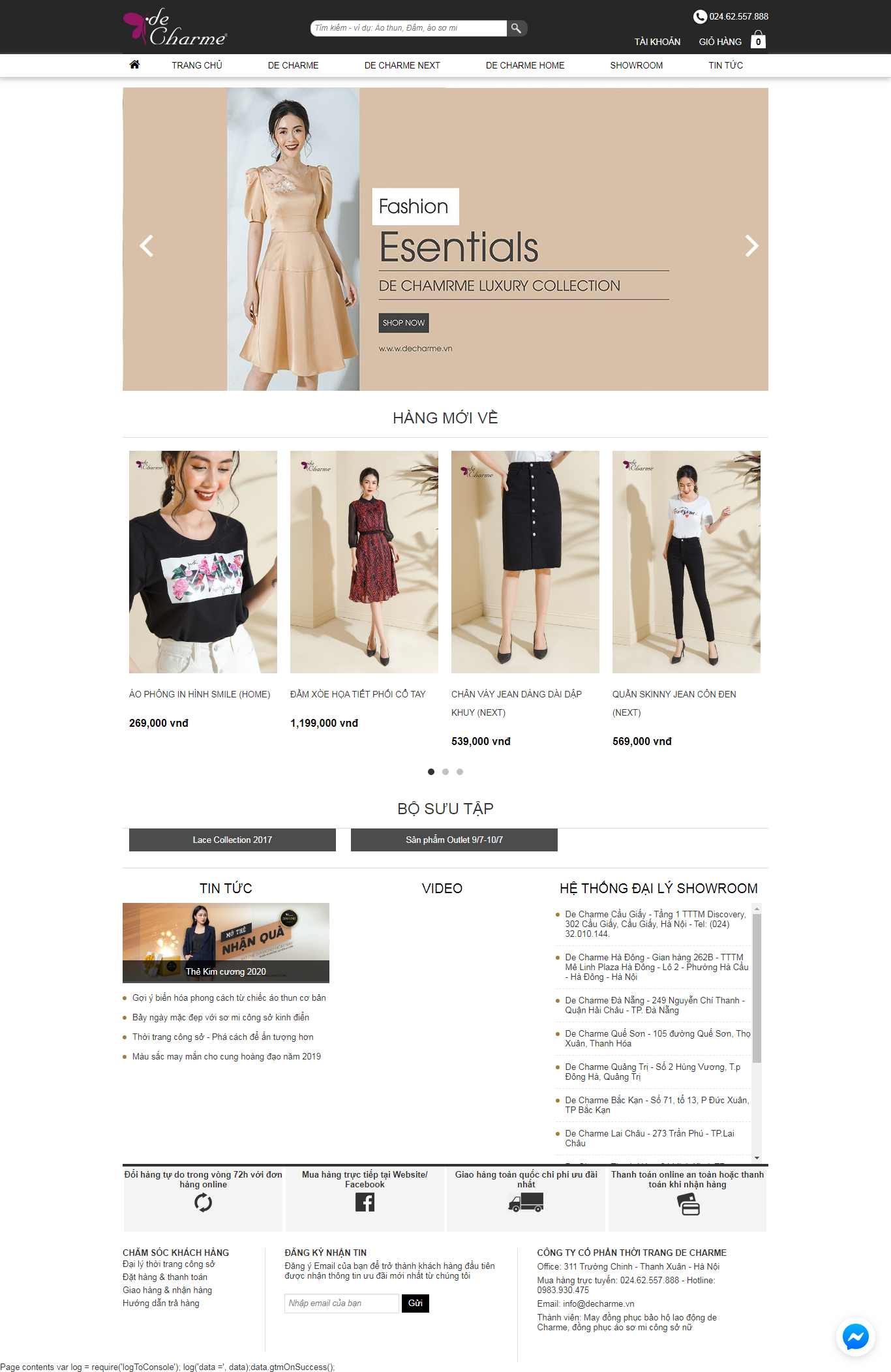 Thiết kế trang Web thời trang công sở - decharme.vn