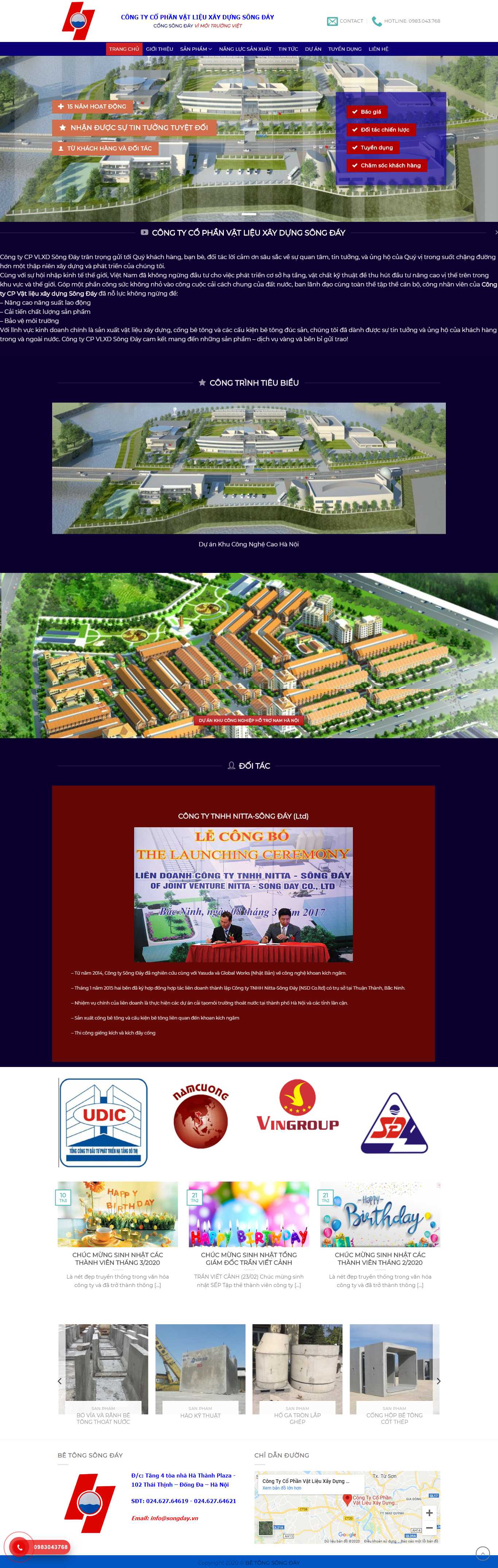 Thiết kế trang Web bê tông - betongsongday.com