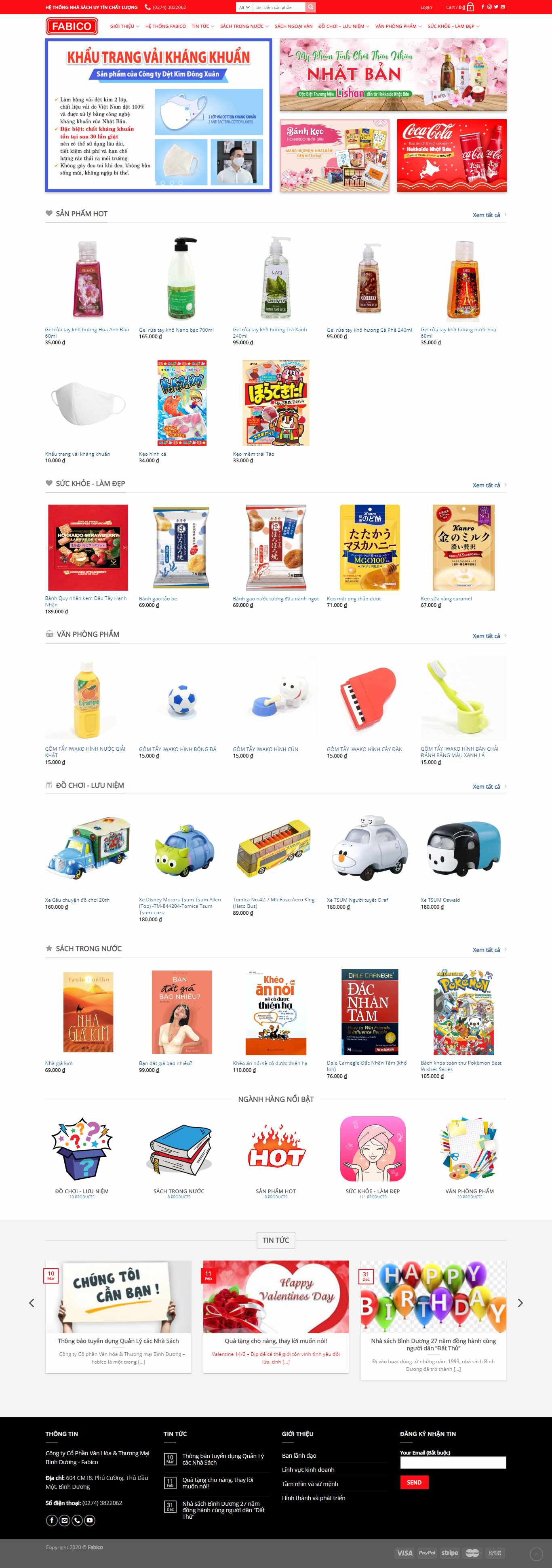 Thiết kế trang Web nhà sách - fabico.vn