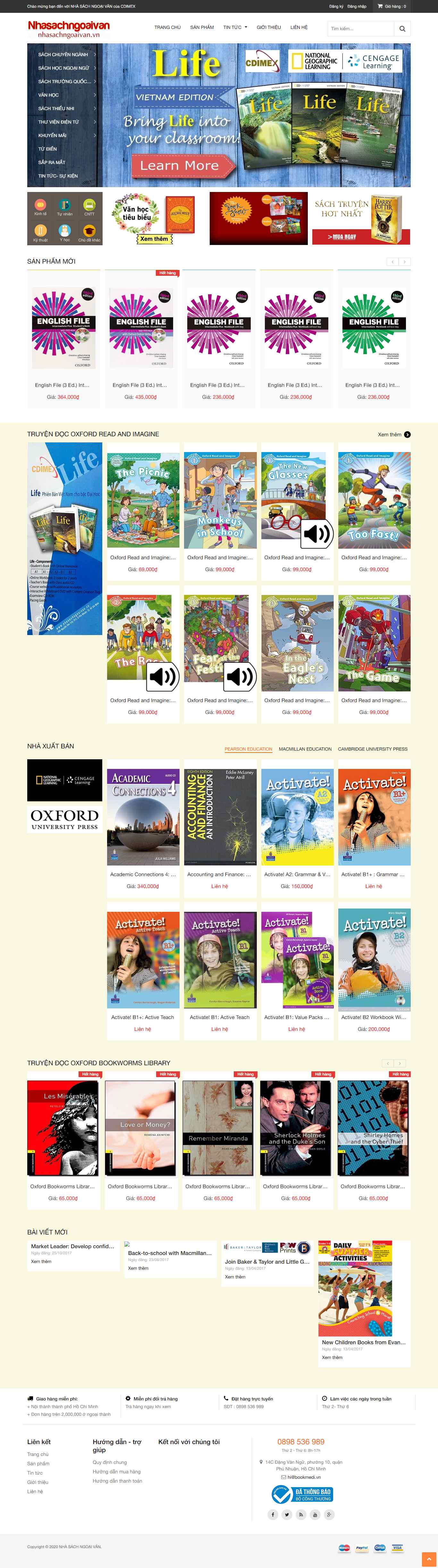 Thiết kế trang Web nhà sách - nhasachngoaivan.vn