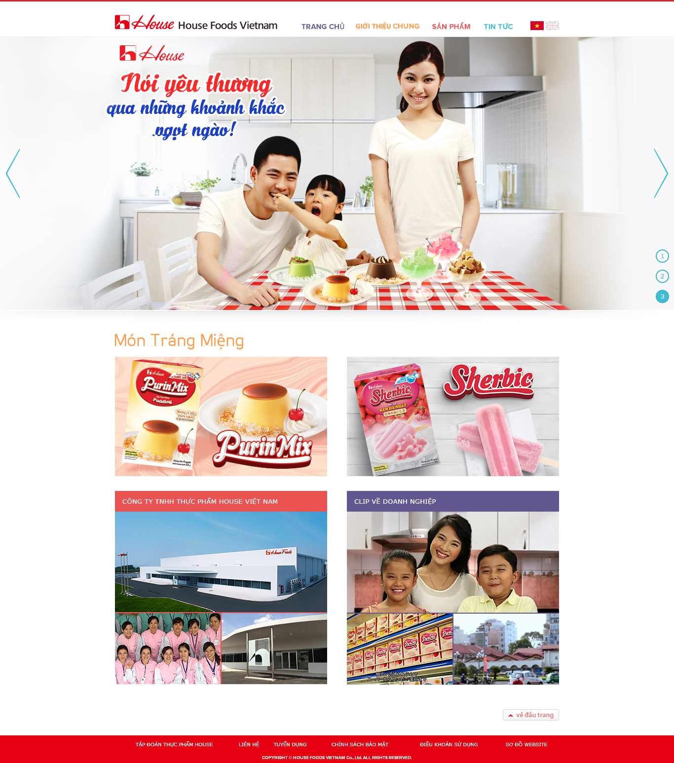 Thiết kế trang Web thực phẩm - www.housefoods.com.vn