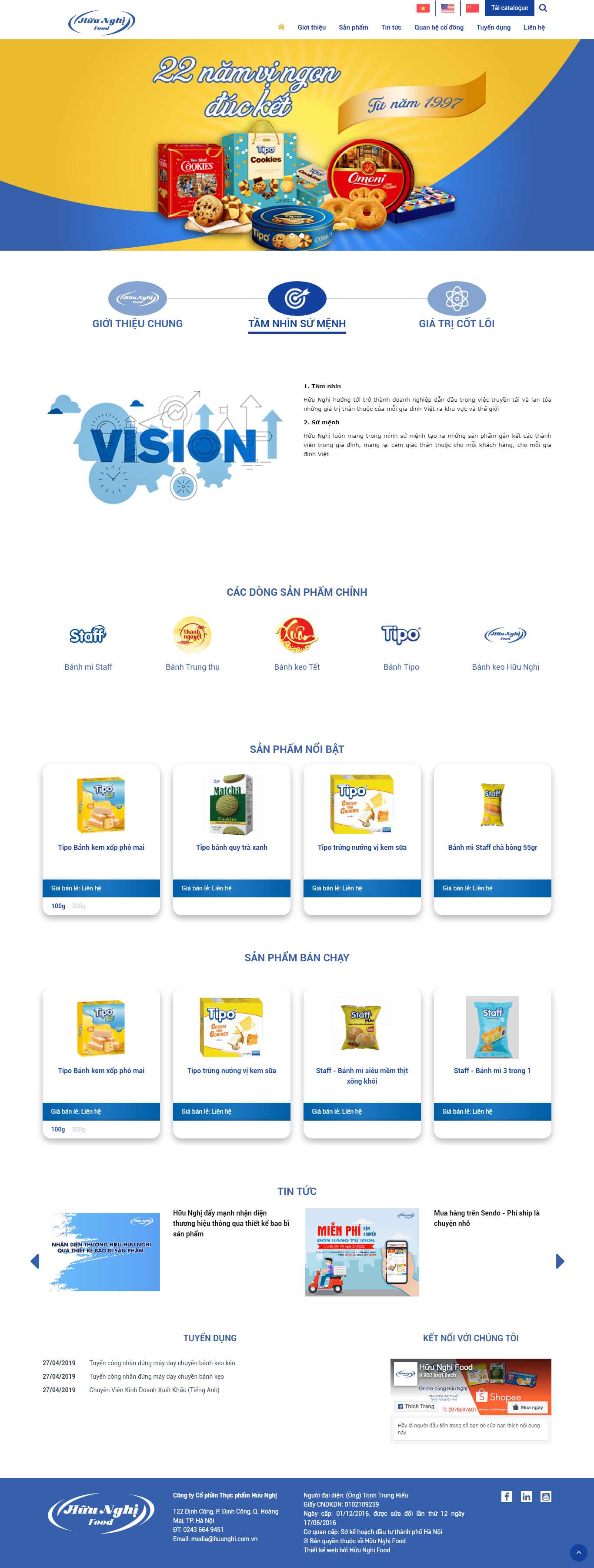 Thiết kế trang Web thực phẩm - huunghi.com.vn