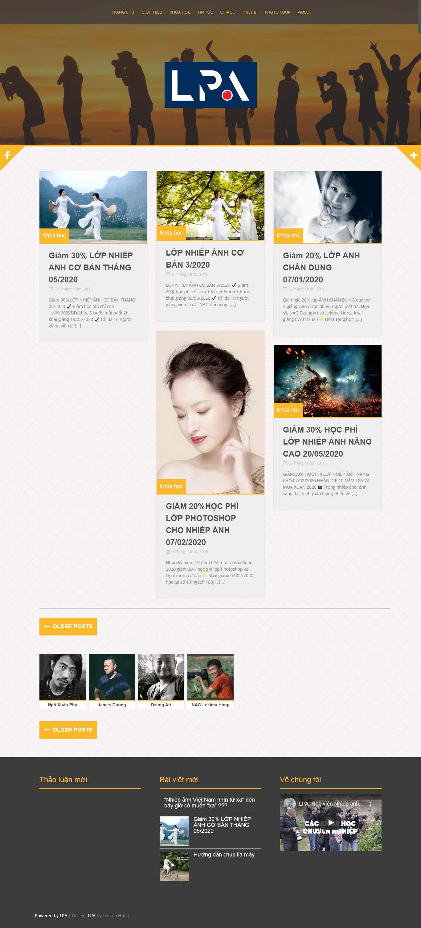 Thiết kế trang Web nghệ thuật - nhiếp ảnh - lpa.vn